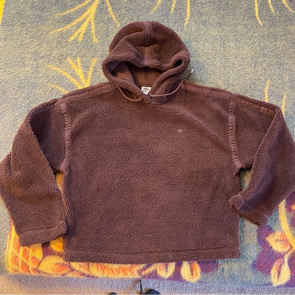 Brown adidas hoodie size medium